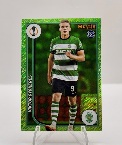 Viktor Gyokeres [Green Refractor] #113 2023 Topps Merlin UEFA card
