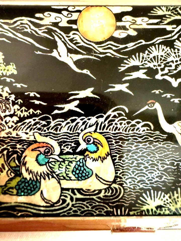   Vintage Mother of Pearl Business Card Case ID Credit Card Case Korean - Image 3 of 4