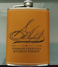 EH Taylor Antique Bourbon Whiskey Leather Fla...