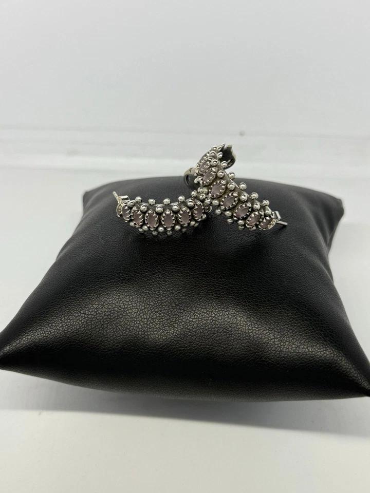 Orecchini In Argento 925 Quarzo Rosa  - Immagine 4 di 4