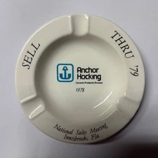 Anchor Hocking ceramic ashtray from a 1978 National Sales Meeting. Rare Estate 