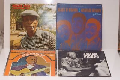 4 Blues LPs Alex Moore, Charles Brown, Leadbelly, Doctor Ross