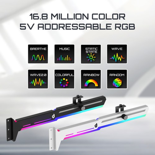 5V 3PIN Addressable RGB Graphics Card GPU Brace Support Video Card Sag Holder - Afbeelding 34 van 34