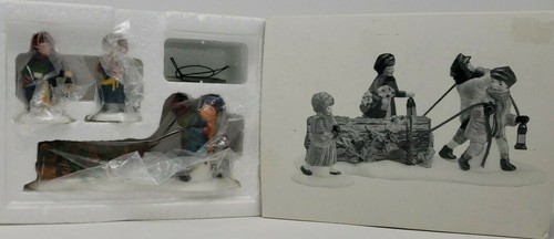 Dept 56 Heritage Village BRINGING HOME THE YULE LOG 55581 - Picture 2 of 12