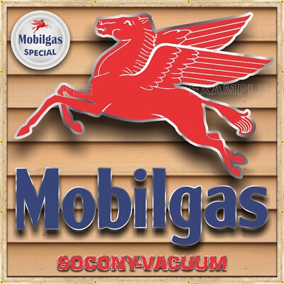MOBIL MOBILGAS PEGASUS FLYING HORSE BANNER SIGN GARAGE MURAL MED L XL XXL SIZES