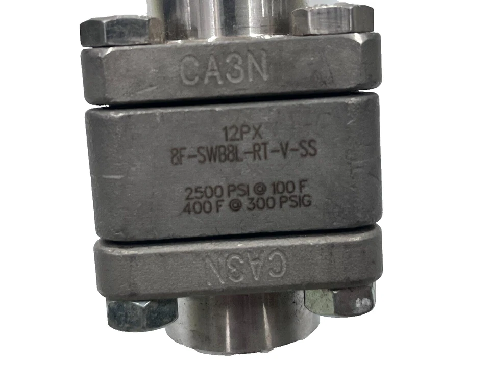 Parker 8F-SWB8L-RT-V-SS Ball Valve Process 2500 Psig 2-Way Inline 1/2" NPTF - Image 4 of 4