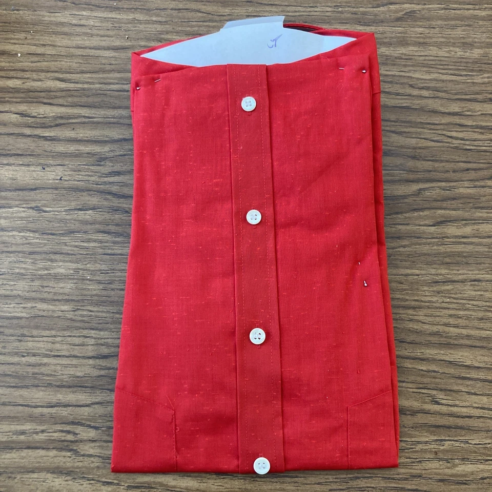 Camisa De Colección Nueva Con Etiquetas Años 80 Van Heusen Regency Club Para Hombres Rojo Botón DN Manga Corta Foto 4 de 4