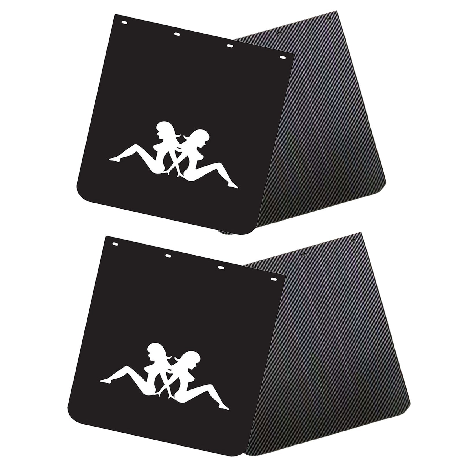 24x24 Black PVC Polymer Semi Truck Mud Flaps 2 Pairs