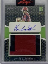 2021 LEAF PERFECT GAME GREEN XAVIER CARDENAS III THREE COLOR PATCH AUTO # 6/19