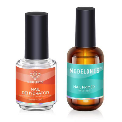 Modelones 15 Ml Nail Dehydrator and Primer, Acid Free Base Coat Natural Prep Deh