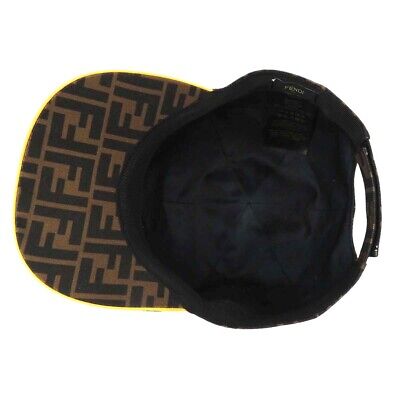 Fendi FF Pattern Baseball Cap FXQ768 A66O Unisex Brown Black Fendi FF Pattern Baseball Cap FXQ768 A66O Unisex Brown Black