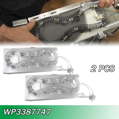 2 Piece Dryer Heating Element for Whirlpool Amana WP3387747 80003 W11344457