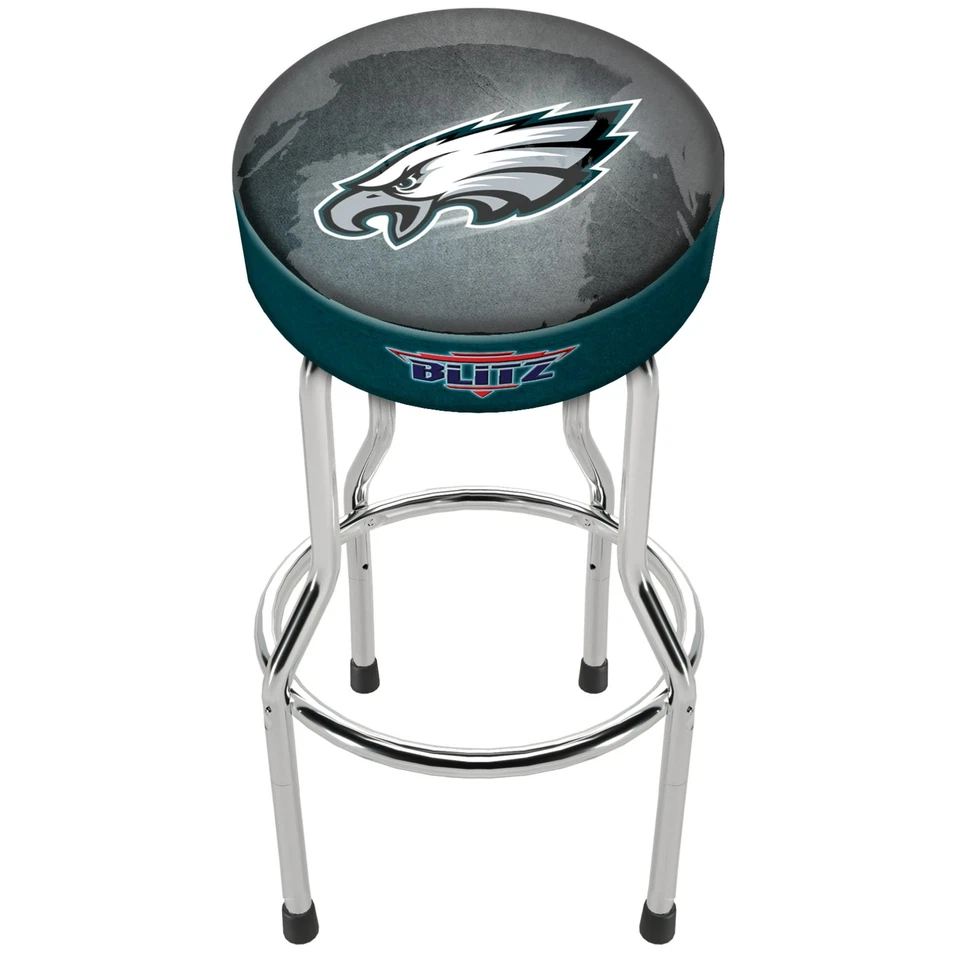 NFL Team Logo Bar Stool Adjustable Swivel Seat High Back Chair Blitz Football - Image 4 of 4