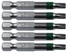 TORX Bit Driver: 2 inch - T25 - Quick-Change Shank (5 Bit Pack)