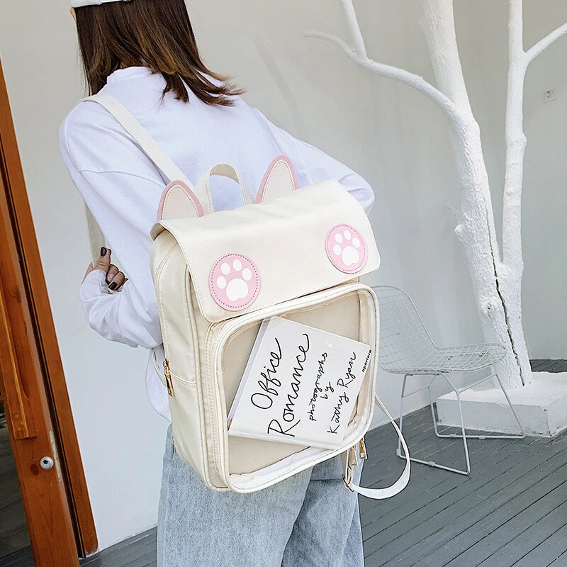 New Women s Ita Bag Cute Cat Style Backpack Paws Kawaii Harajuku