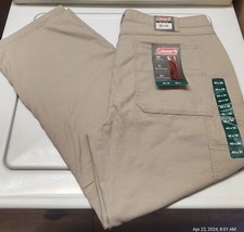 NWT Coleman Mens Stretch Utility Khaki Work Pants Sz 40x30 Construction Outdoor