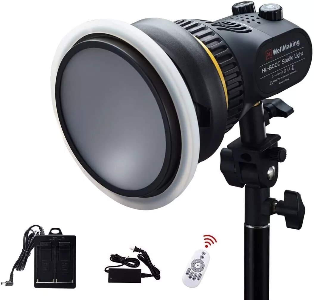 Wellmaking 80W Bowens Continuous Dimmable Portable LED Daylight 5600K CRI97 COB