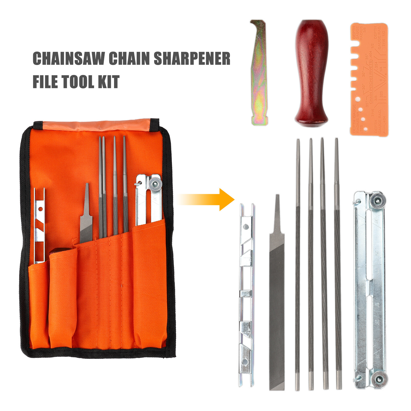 11PCS Chainsaw Sharpening File For Stihl Filing Kit Chain Grinding Saw ...