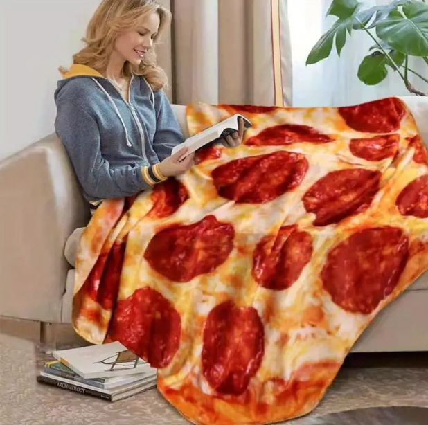 Pepperoni Pizza Blanket Nap Blanket Warm Cozy Soft Throw Blanket