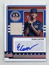 Elijah Clayton 2023 Panini Stars & Stripes Baseball Relic Blue Ink Auto #NTDP-EC