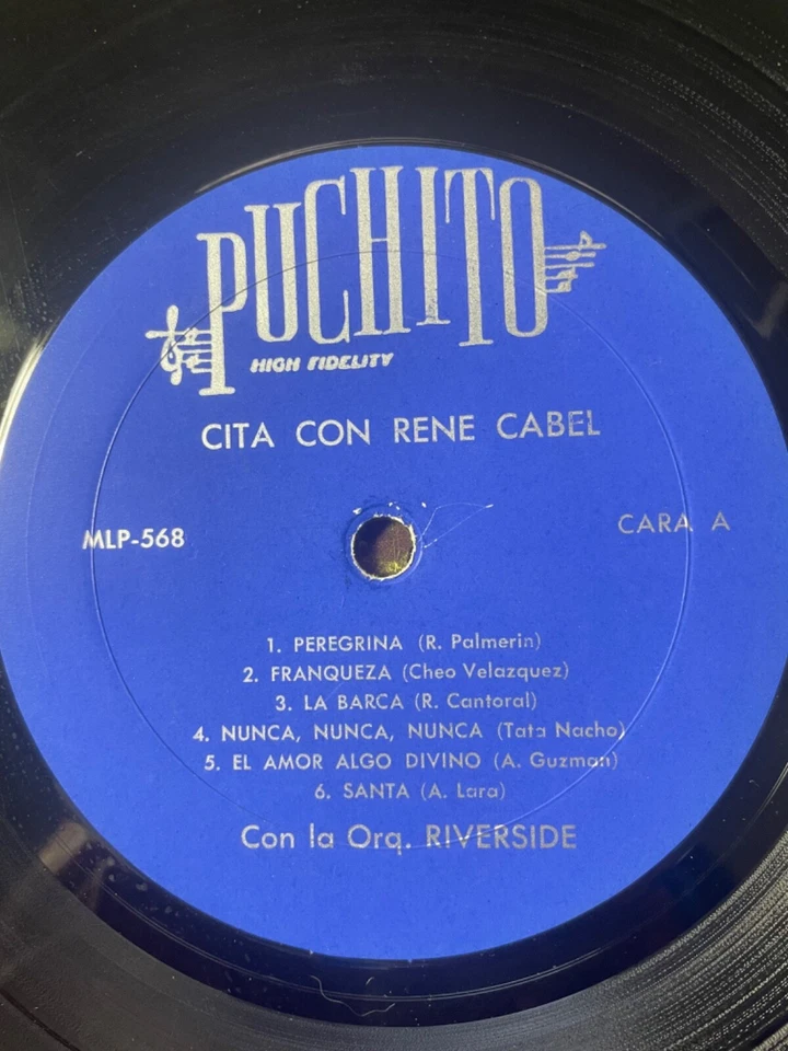 Rene Cabel Con La Orquesta Riverside ‎– Cita Con Rene Cabel Vinyl LP Puchito - Image 3 of 4