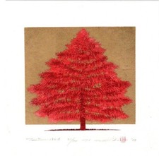 NAMIKI HAJIME Japanese original woodblock print "Tree Scene-134A"2008 ed.300