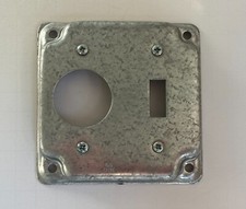Eaton Crouse-Hinds TP504 4" Square Surface Cover, 1 Toggle, 1 Single Receptacle