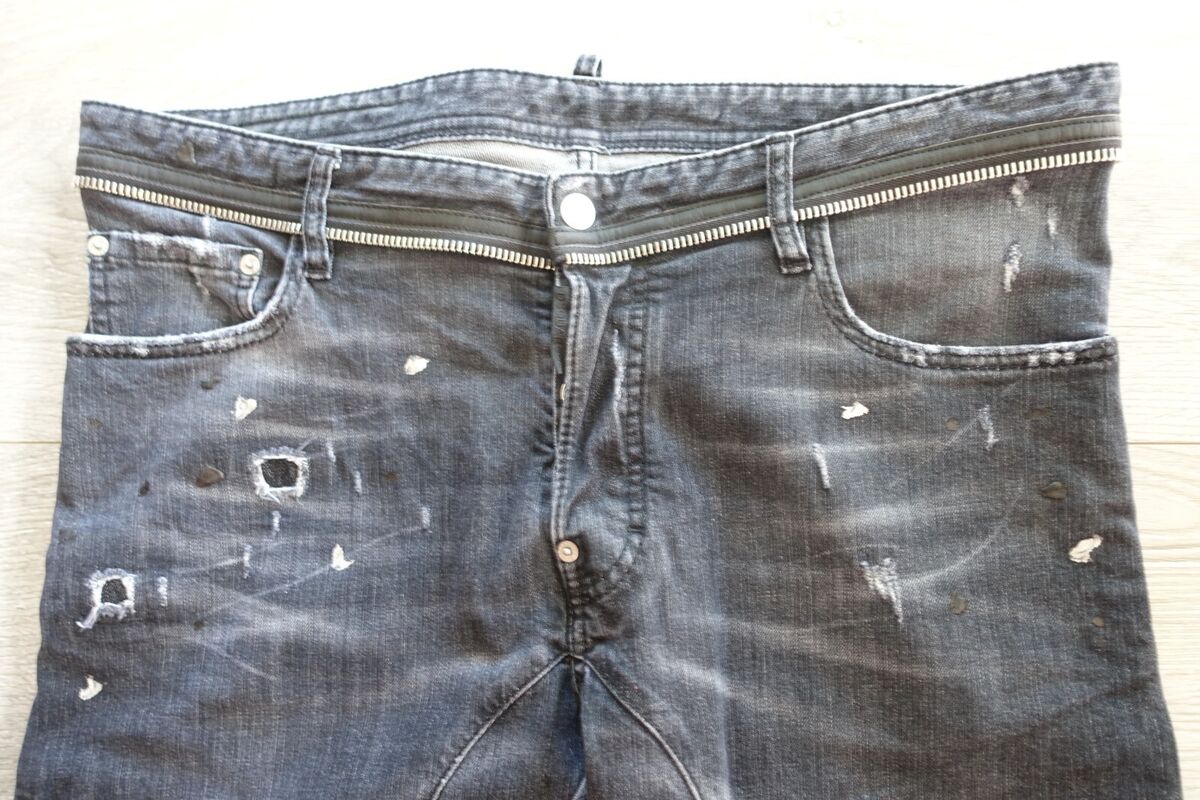 DSQUARED2 JEANS 54 jean denim dsquared 2 tidy biker cut zip DSQUARED2 JEANS 54 jean denim dsquared 2 tidy biker cut zip
