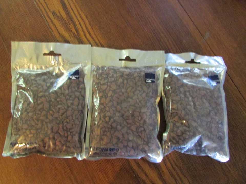 Jarrón de vidrio con cuentas decorativas Leonardo decoración de mesa de boda rocas metálicas cobre Foto 3 de 4