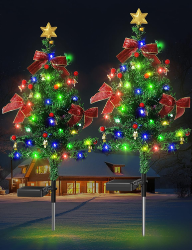 Solar Christmas Decorations Trees Lights Outdoor Waterproof, 40Led-Lights Solar