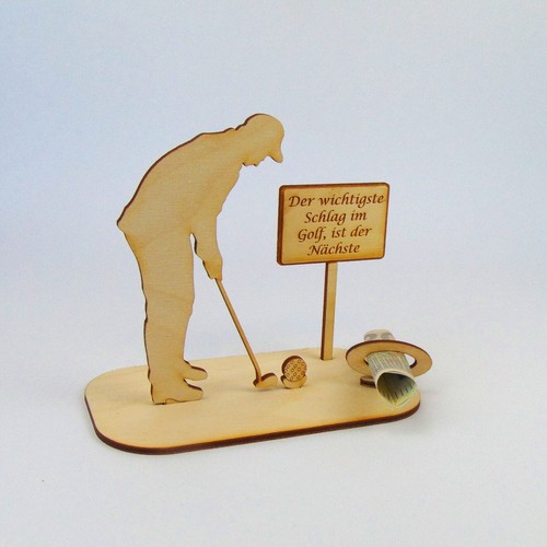 Geldgeschenk Golfspieler mit verschiedenen Schildern Gutschein - Picture 5 of 10
