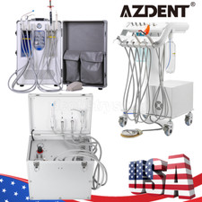 Portable Dental Mobile Delivery Unit Air Compressor Rolling Cart Suction System
