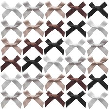Mini Satin Bows 30Pc Mixed Sets Small Tiny 3cm Pre-Tied Ribbon Sewing Card Craft
