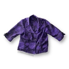 Floral Purple Collared Button-Up Blazer Women's READ SOLD AS IS
