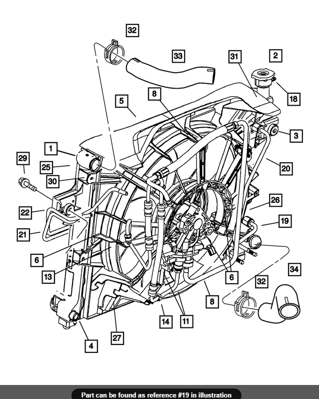 01-04 Jeep Grand Cherokee 4,7 л масло охладитель трубка давления возврата трубка Mopar новый Oe - Изображение 4 из 4