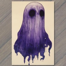 STICKER Creepy Ghost Haunting Purple Spirit Horror Halloween Gothic Scary Fun
