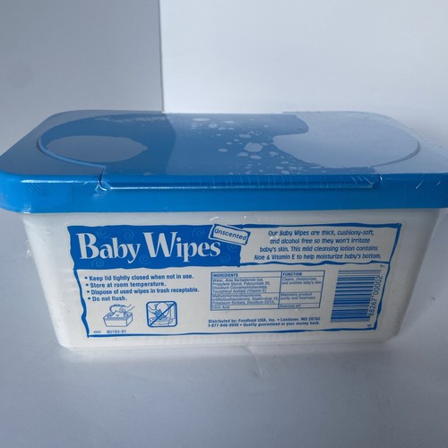 Vtg/NOS Sealed Giant Baby Wipes W/Aloe Reusable Container/Pop-Up Dispenser Prop - Picture 2 of 6