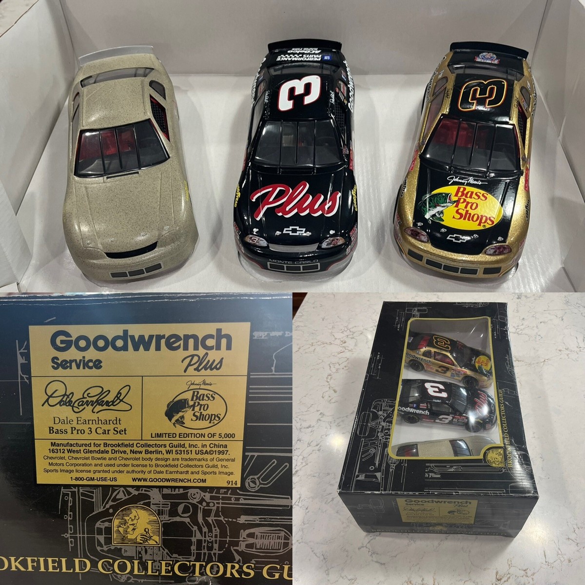 RARE * DALE EARNHARDT#3 GM GOODWRENCH BASS PRO 3 CAR SET (EB68) 1