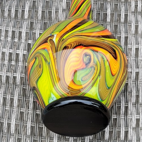 Stunning 17" Murano Style Footed Swirl Twist Hand Blown Glass Vase 10lb! Vintage - Picture 6 of 24