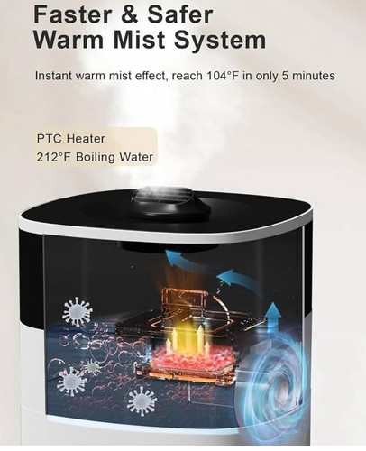 Humidifier Large Room 5.3Gal/20L - Cool and Warm Mist Humidifiers for Home 3000 - Picture 4 of 4