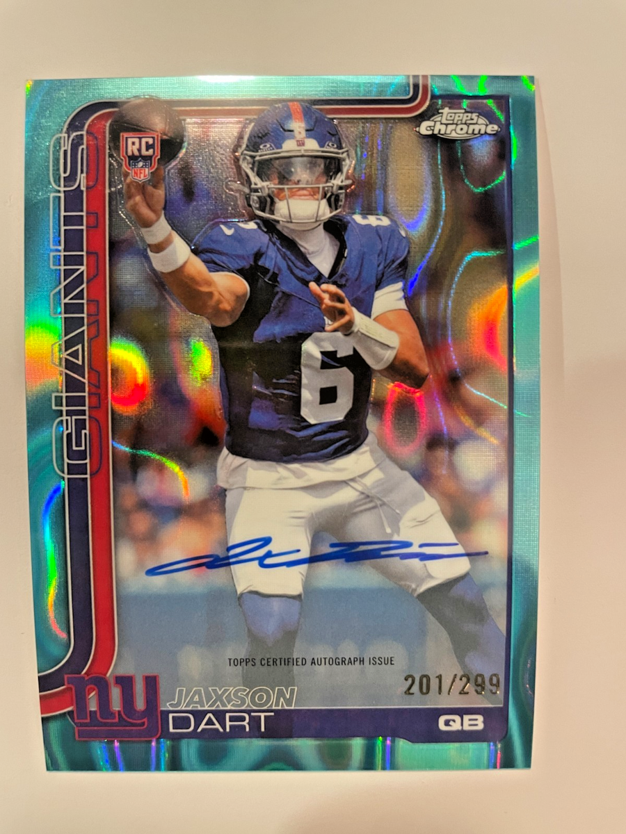 2025 Topps Chrome Jaxson Dart RC On Card Auto Teal Wave Refractor