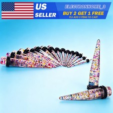 18pcs Colorful Taper Kit Acrylic Ear Taper Tunnel Plug Stretcher O-Ring Gauges