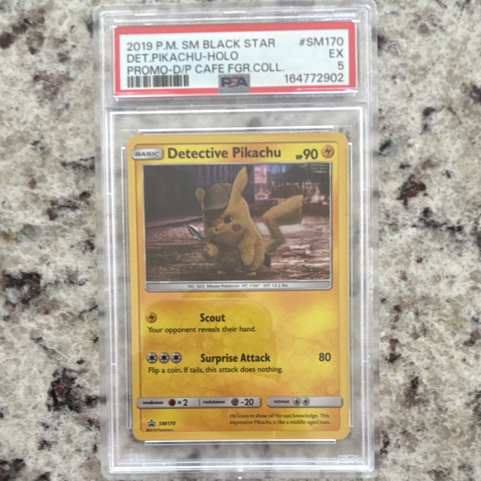 Pokemon TCG 2019 Detective Pikachu SM170 SM Black Star Promo Holo PSA 5