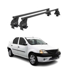 Menabo Dachträger Grundtäger für Dacia Logan mk1 2004-2012 50kg Stahl Schwarz 2x