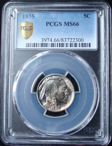1935 Buffalo Nickel - PCGS MS 66 - Gold Shield