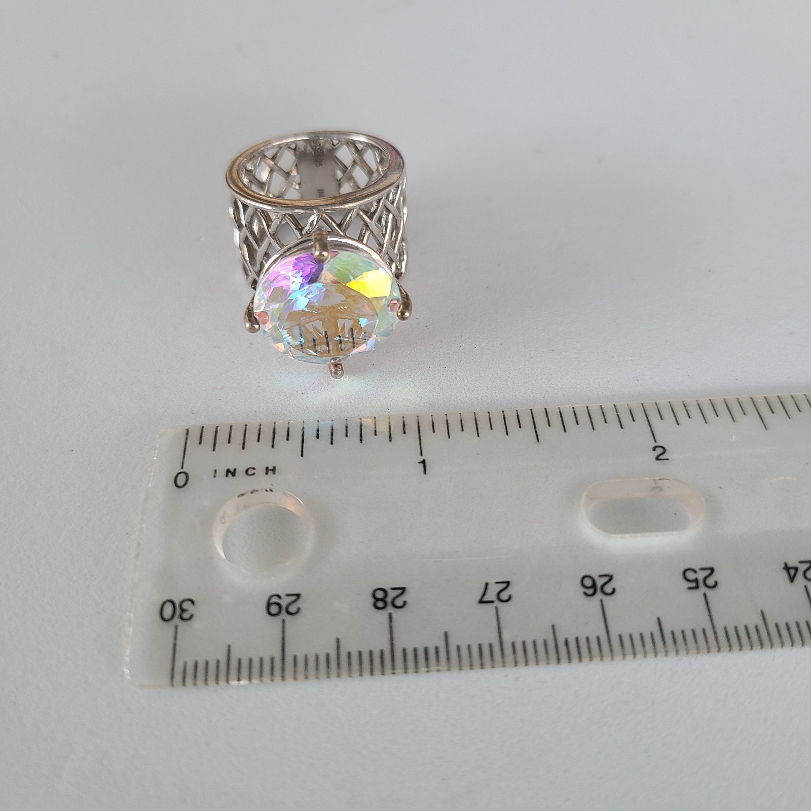 STS Huge Sterling Silver Statement Ring  Aurora B… - image 16