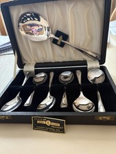 Vintage 7-Piece Silver-Plated Spoon Set In Original Presentation Box. VGC.