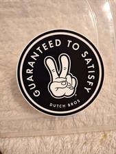 DUTCH Bros Sticker June Release 2019 Guaranteed To Satisfy Peace Sign Black