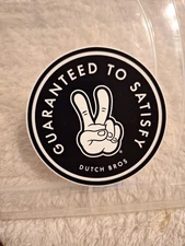 DUTCH Bros Sticker June Release 2019 Guaranteed To Satisfy Peace Sign Black