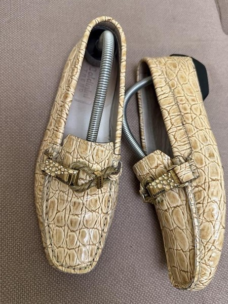 Women Baldinini Loafers Beige Leather 37.5
